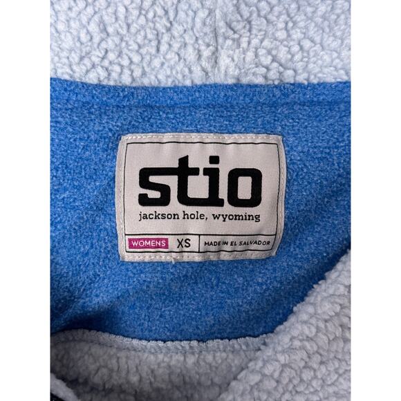 STIO Sweatshirt XS Womens Rawlins Light Blue Shearling Fleece 1/2 Zip Pullover - Picture 8 of 9